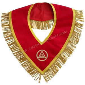 Royal Arch Chapter Collar Red Velvet Triple Tau Insignia