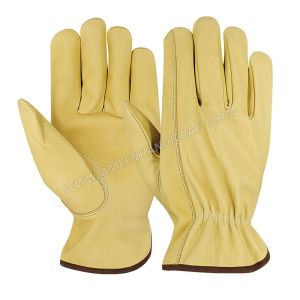 Yellow Cowhide Work & Driving Gloves