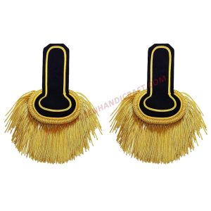 Black and Gold Fringe Shoulder Epaulette