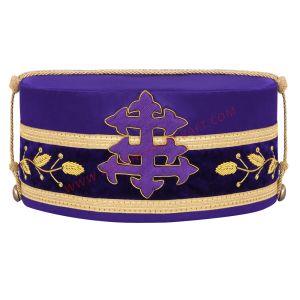 33rd Degree Scottish Rite Crown Cap Purple with Gold Cord