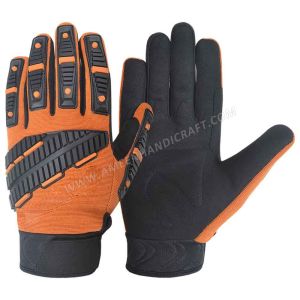 Heavy-Duty Black Palm Mechanics Gloves