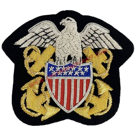 USA Metal Thread Bullion Wire American Navy Officer Badge