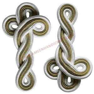 Clover Weave in White and Gold Uniform Shoulders