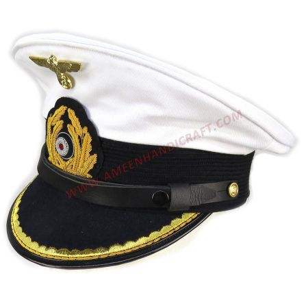 Kriegsmarine Junior Officer White Visor Cap