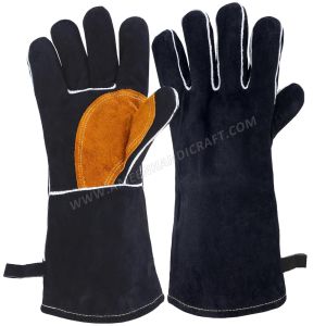 Black Heavy-Duty Reinforced Welding Gloves