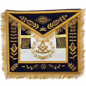 Past Master Blue Lodge Apron with Gold Fringe