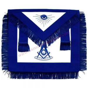 Past Master Blue Lodge Apron Hand Embroidery & Fringe