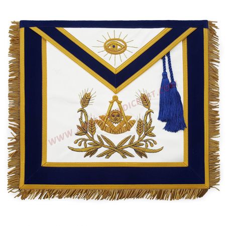 Past Master Blue Lodge Apron With Cords & Fringe