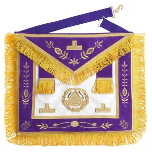Grand Master Blue Lodge Apron Purple With Gold Emblem