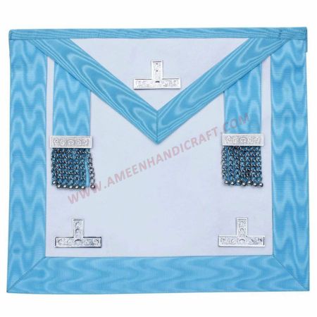 Worshipful Master Craft Apron White & Turquoise Moire